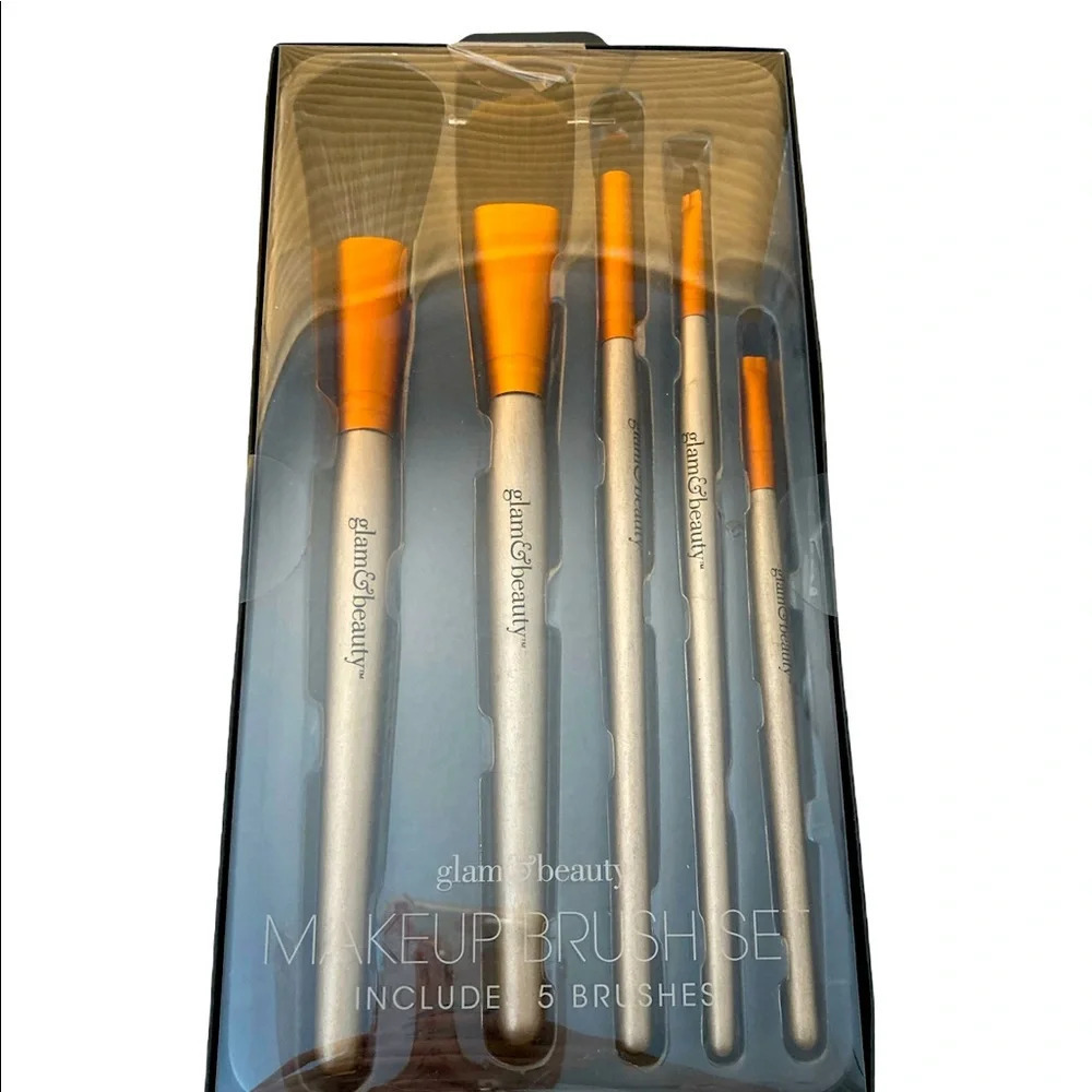 GLAM & BEAUTY Eye Face Make  Up Brushes Set Of 5 Soft Bristles Brand New